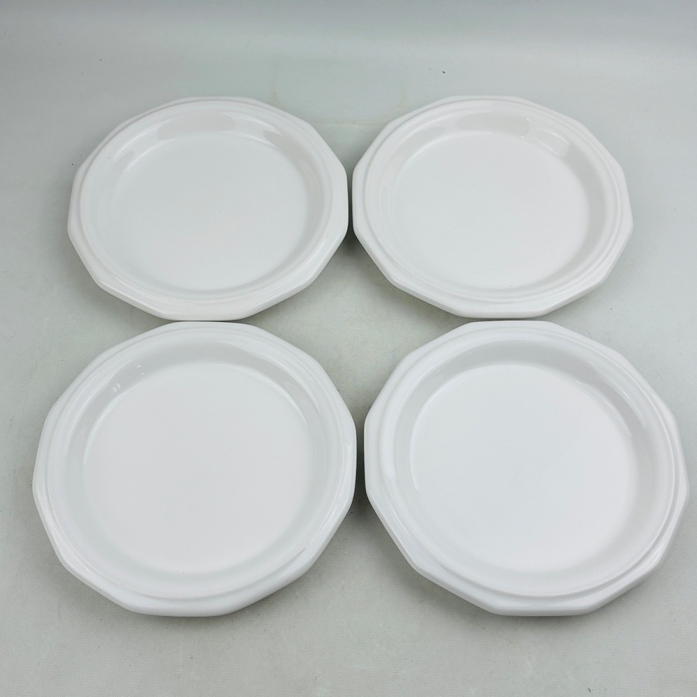 Pfaltzgraff Heritage White 4 Salad Plate Set Stoneware 7"‎ Dessert Discontinued
